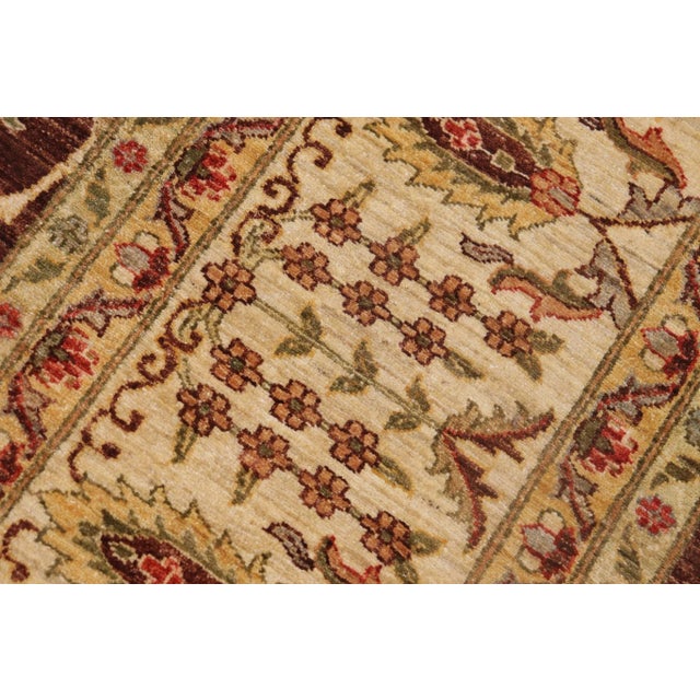 1980s Boho Chic Ziegler Louise Brown Beige Hand-Knotted Wool Rug - 9'1'' X 12'2'' For Sale In New York - Image 6 of 9