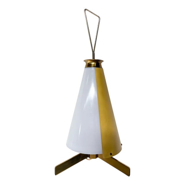 Mid-Century Table Lamp in Brass, Aluminium and Acrylic Glass attributed to Stilnovo, Italy, 1950 For Sale