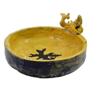 Sirio Pellegrini, Bowl Sculpture in Painted Terracotta, 1960s, Terracotta For Sale