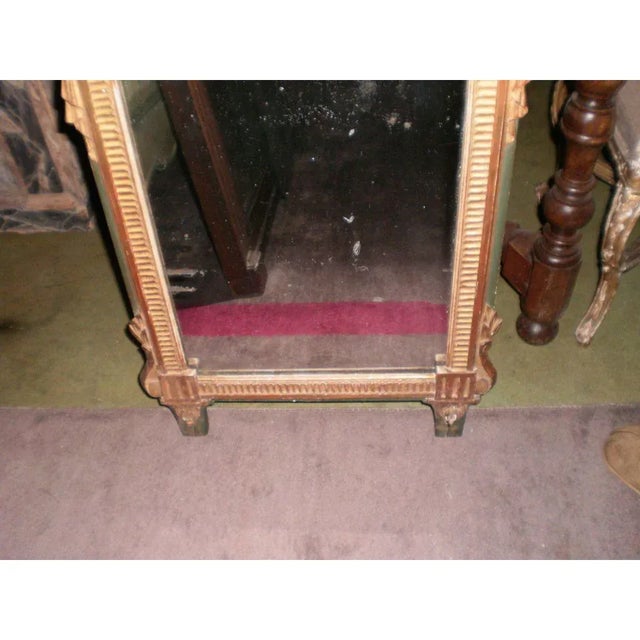 French 18th Century French Louis XVI Painted and Giltwood Trumeau Mirror For Sale - Image 3 of 6