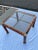 Burnt Orange Lucite Glass Panel End Table in Faux Tortoiseshell For Sale - Image 8 of 12