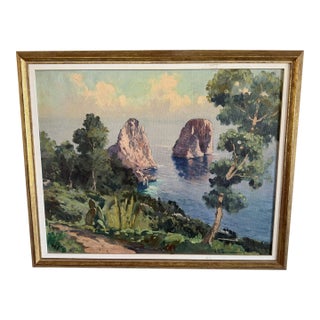 Mid 20th Century "Capri" Original Landscape, Ilio Giannaccini, Italy For Sale