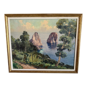 Mid 20th Century "Capri" Original Landscape, Ilio Giannaccini, Italy