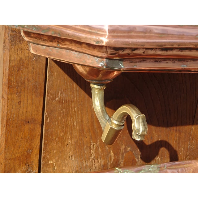 Wood Antique Copper Fountain on Oak Base For Sale - Image 7 of 18