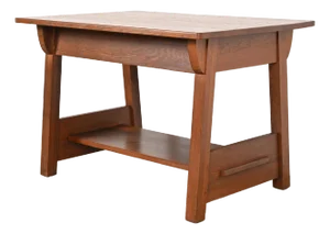 Limbert Antique Mission Oak Arts & Crafts Desk or Library Table, Circa 1910