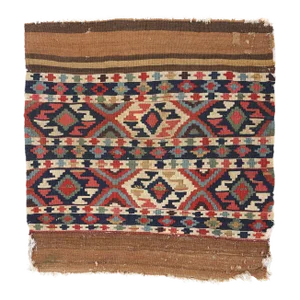1880's Distressed Antique Caucasian Shirvan Kilim Rug - 03'00 X 03'01