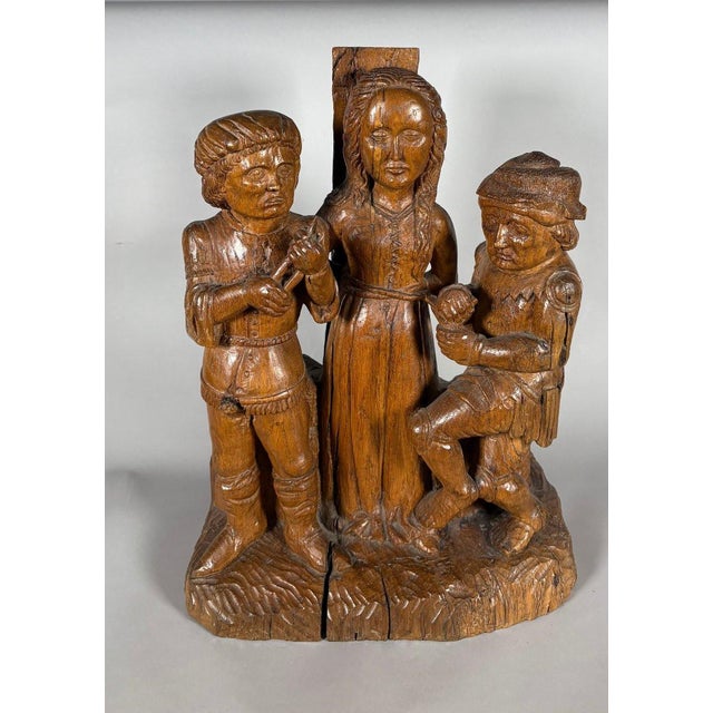 Renaissance The Martyrdom of Saint Apollonia in carved wood, 15th century For Sale - Image 3 of 12