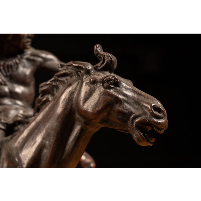 Late 20th Century John Barney Weaver Franklin Mint Native American Horseback Sculpture For Sale - Image 9 of 10