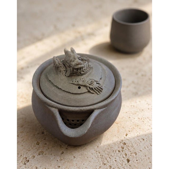 Dragon Hōhin Teapot in Unglazed Stoneware by Hiroto Ono For Sale - Image 9 of 11