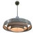 Kurt Versen designed "Saturn" ceiling light featuring a stacked steel ring light shade suspended by wire to a focused...