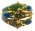 Bochic ‘Capri’ Vintage Natural Sapphire, Ruby & Emerald Cuff 18K Gold & Silver For Sale