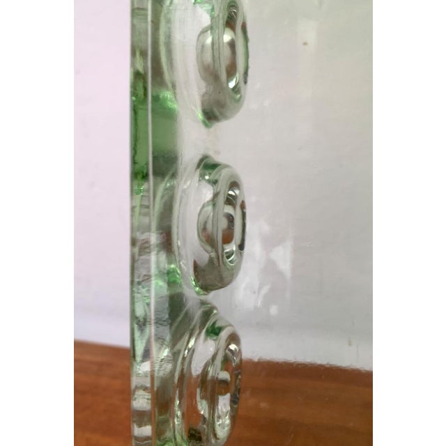 Mid-Century Space Age Brutalist Glass Block Vase, 1960s For Sale - Image 18 of 18