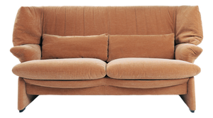 Portovenere Highback Sofa in Peach Upholstery by Vico Magistretti for Cassina, 1984