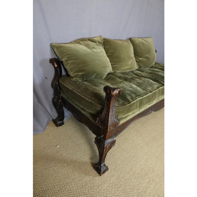 19th century sofa bed original rococo-style sofa bed in carved oak. It is in its original condition with a box spring and...