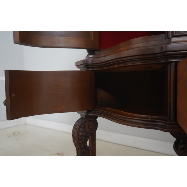 Vintage French Renaissance Carved Walnut China Cabinet For Sale - Image 4 of 18