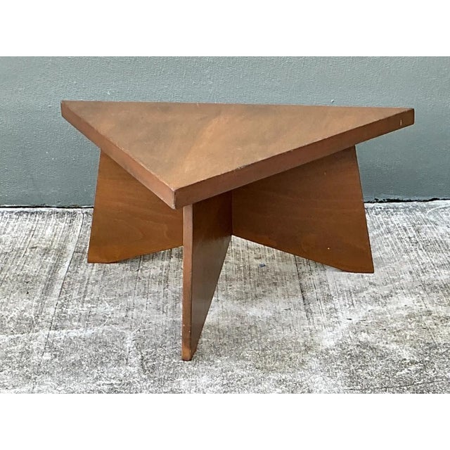 Vintage Triangular Wood Coffee Table For Sale - Image 11 of 12