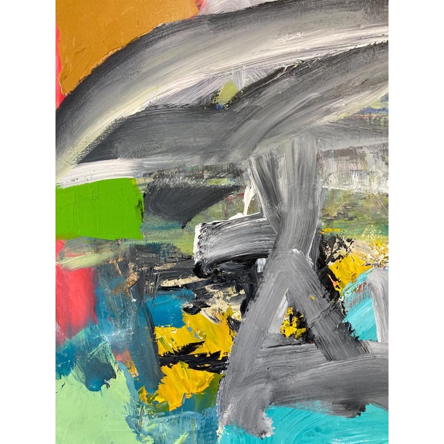 Textile Large Original Signed Abstract Oil Painting by Jay Friedman For Sale - Image 7 of 8