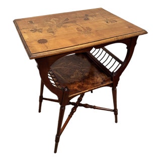 Victorian Aesthetic Marquetry Side Table, 1880 For Sale