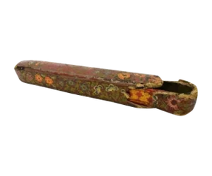 Antique Persian Qajar Period Qalamdan Polychrome Decorative Pen Case9th