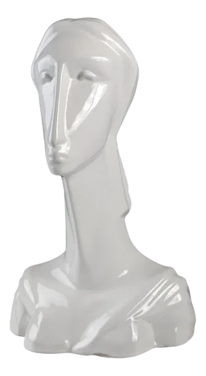Art Deco Style Sculpture Bust in Ceramic, 1980s