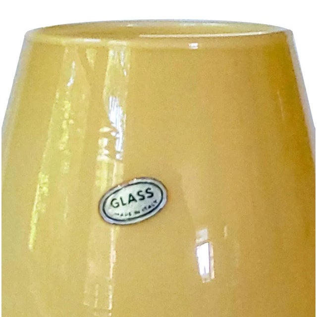 Modern Late 20th Century Flute Murano Style Glass Vase For Sale - Image 3 of 4