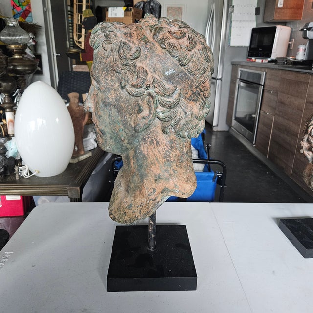 Neoclassical Mid 20th Century Ancient Style Greek Neoclassical Bronze Bust For Sale - Image 3 of 7