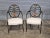 Store Item: Pair of KARGES Hepplewhite Plum Arm Chairs Ebonized, Carved Hand Painted Leather Description: Inspired by the...