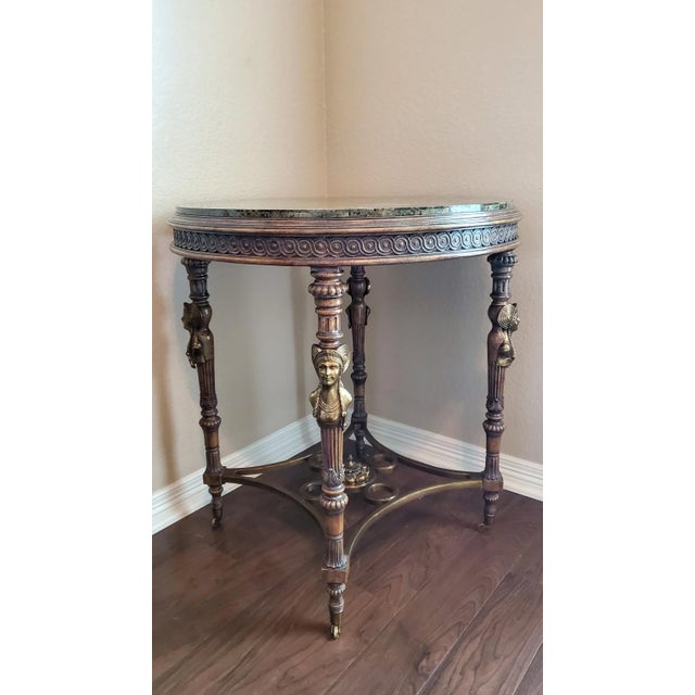 Henry Dasson French Gilt Bronze Table After Adam Weisweiler For Sale - Image 4 of 12