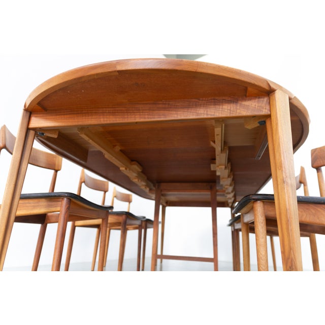 Wood Danish Walnut Dining Room Set by Henry Rosengren Hansen for Brande, 1960, Set of 7 For Sale - Image 7 of 18