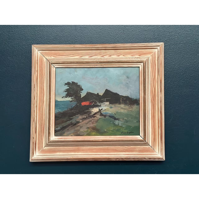 Arne Aspelin, Coastal Landscape with Cottage, 1960s, Oil on Panel, Framed For Sale - Image 14 of 14