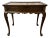 1981 Ethan Allen Georgian Court Queen Anne Cherry Tea Table With Pull Out Trays For Sale