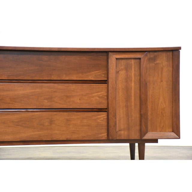 1960s Refinished Walnut Long Dresser For Sale - Image 10 of 10