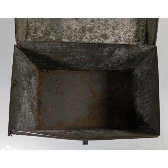 19th Century Folk Art Americana Primitive Toleware Document Box With Church and Figures For Sale - Image 13 of 16