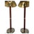 Pair of handsome campaign-style buffet table lamps by Ralph Lauren. These tall classic candlestick lamps feature a conical...