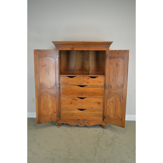 Ethan Allen French Country Style Pine 2 Door Armoire Chairish