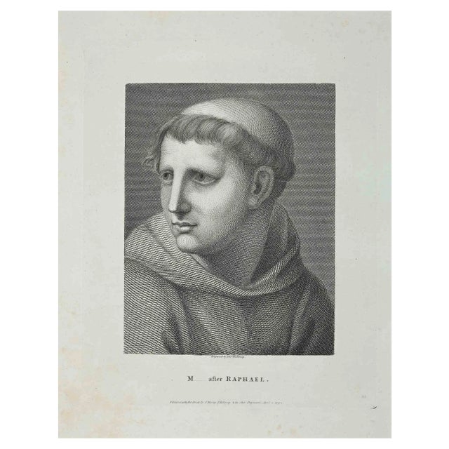 Thomas Holloway, Portrait of M\.after Raphael, Original Etching, 1810 For Sale