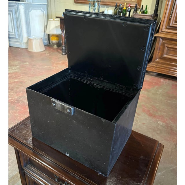 Late 19th Century 19th Century French Gothic Cast Iron Strongbox Safe With Key For Sale - Image 5 of 7
