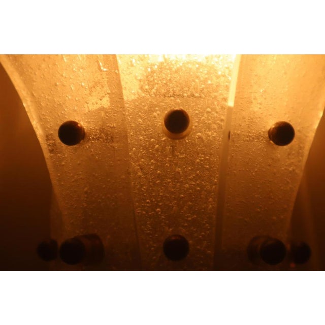 Hollywood Regency Hand Blown Ice Glass Wall Light by J. T. Kalmar, Germany, 1960s For Sale - Image 3 of 14