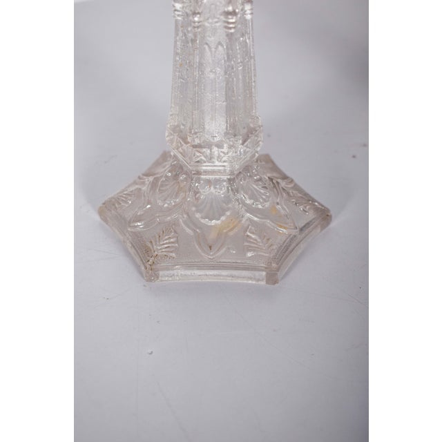 Glass Candleholder with Relief Work, 1920s For Sale - Image 3 of 8
