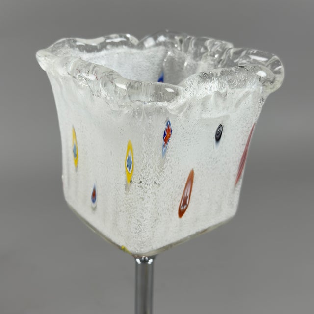 1970s Murano Glass Table Lamp with Murrine Chrome Base, 1970s For Sale - Image 5 of 12
