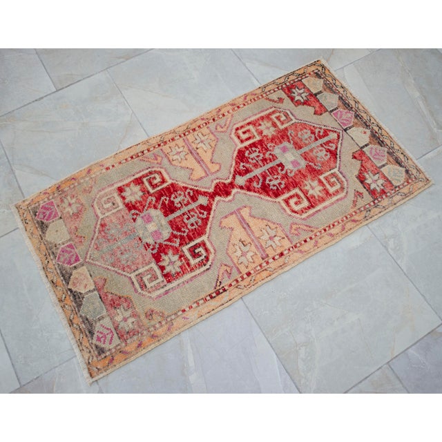 Hand Knotted Door Mat, Entryway Rug, Bath Mat, Kitchen Decor, Small Rug, Turkish Rug - 1′10″ × 3′4″ For Sale - Image 11 of 15