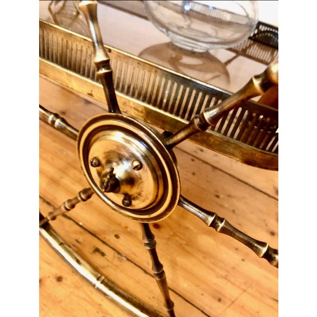 Mid-Century Brass and Wood Serving Cart by Josef Frank for Svenskt Tenn, 1950s For Sale - Image 11 of 15