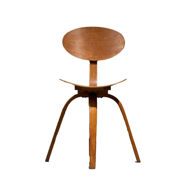 Bow-Wood No. 03 Side Chair by Kwok Hoi Chan for Hugues Steiner, France, Late 1940s For Sale