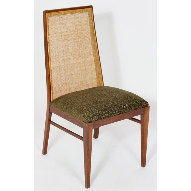 Mid Century Modern Cane Back Dining Chairs in the Style of Milo Baughman for Dillingham Seat of 4 For Sale - Image 12 of 12