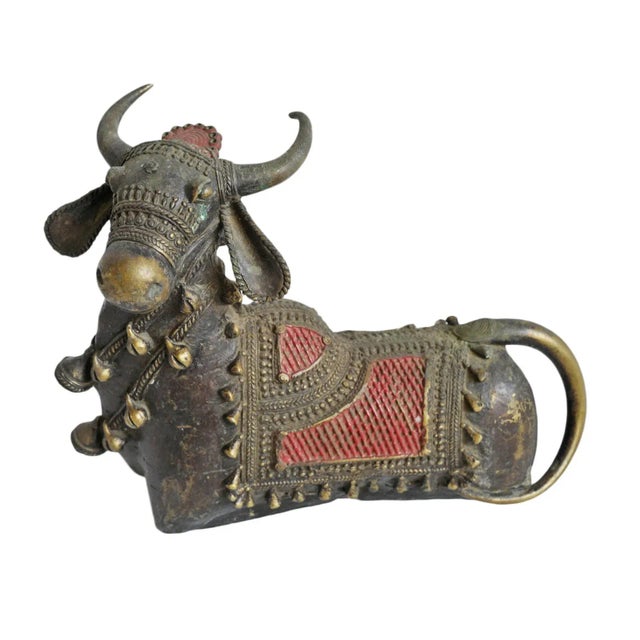 Metal Antique Brass Nandi Bull India For Sale - Image 7 of 7