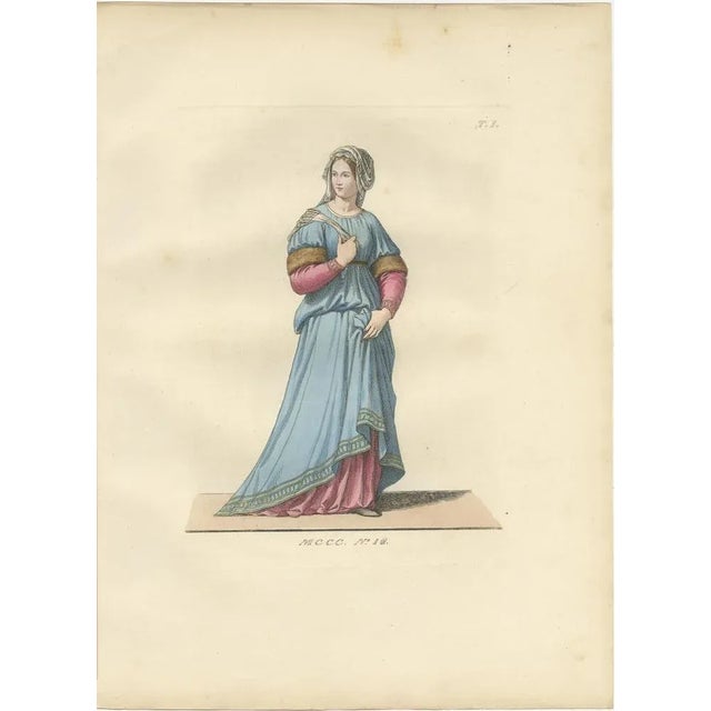 Paper Italian Renaissance Dress, 1845, Paper, Set of 3 For Sale - Image 7 of 10