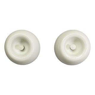 Italian Modern Velella Wall Lamps in Opaline Glass by Achille and Pier Giacomo Castiglioni for Flos, 1970s, Set of 2 For Sale