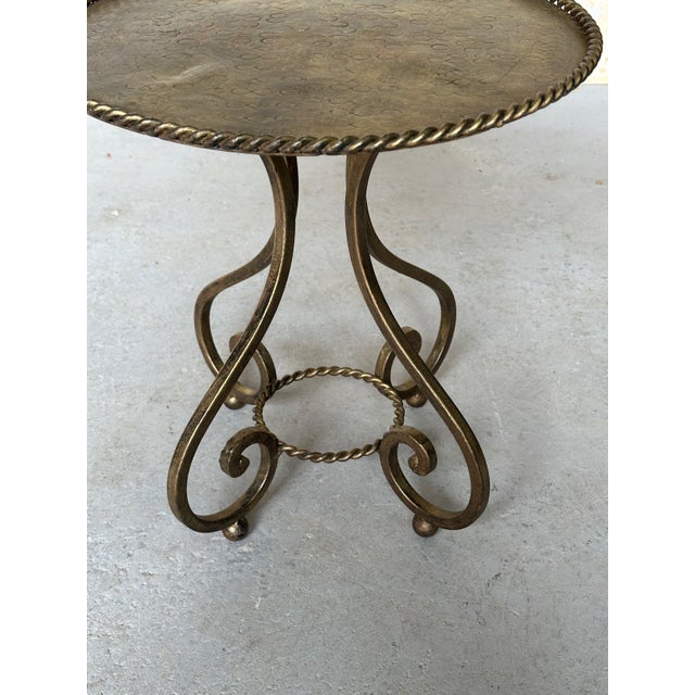 1950s Vintage Spanish Gilt Iron Martini Drinks Table, 1950s For Sale - Image 5 of 17