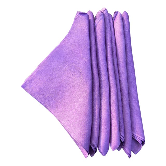 Hand Dyed Linen Napkin Set - 6 pcs For Sale