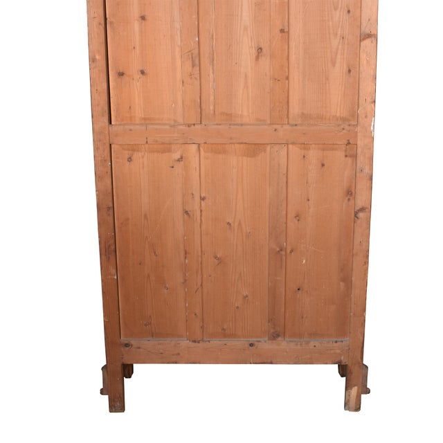 19th Century French Faux Bamboo Armoire With Double Glass Doors and Pagoda Top For Sale - Image 12 of 17